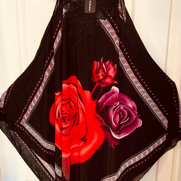 Nali Collection Sundress floral shift hi low OS Fits like Medium from top NWT - Picture 2 of 10